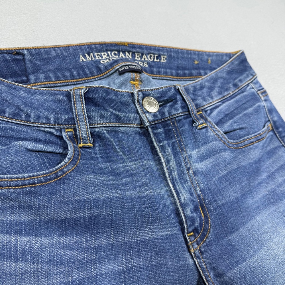 American Eagle Super Stretch Jeggings Medium Wash Skinny Denim Jeans Womens 8